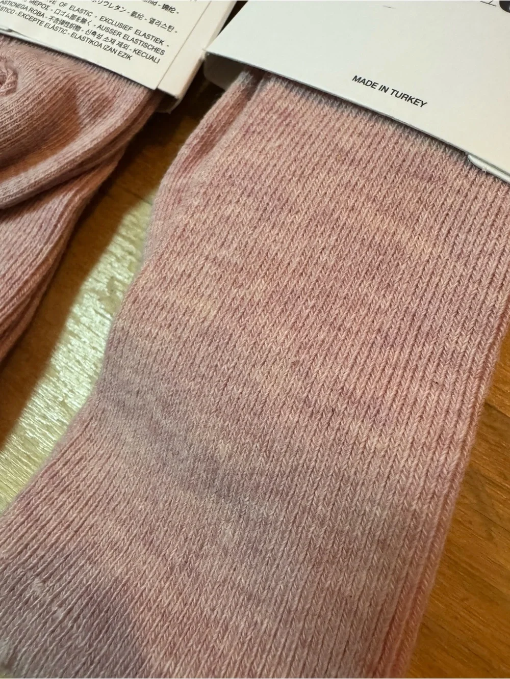 NWT 2 PAIRS - Zara Ribbed Knit Socks Bundle (Dusty Pink / Mauve Color)